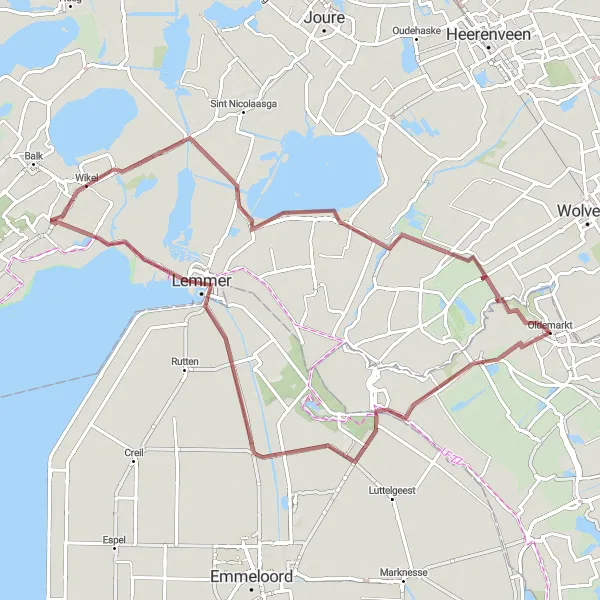 Map miniature of "Gravel Adventure" cycling inspiration in Overijssel, Netherlands. Generated by Tarmacs.app cycling route planner