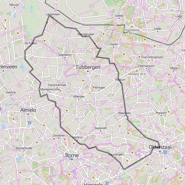 Map miniature of "Hertme Loop" cycling inspiration in Overijssel, Netherlands. Generated by Tarmacs.app cycling route planner