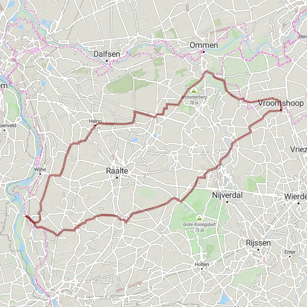 Miniatuurkaart van de fietsinspiratie "Ontdek de natuur rond Hellendoorn" in Overijssel, Netherlands. Gemaakt door de Tarmacs.app fietsrouteplanner