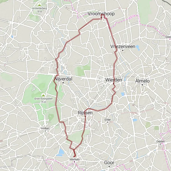 Map miniature of "Twente Gravel Loop" cycling inspiration in Overijssel, Netherlands. Generated by Tarmacs.app cycling route planner