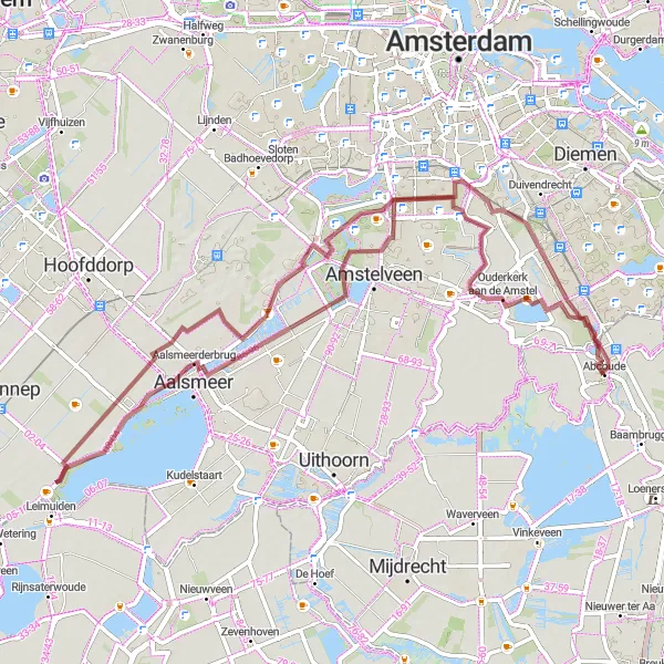 Map miniature of "Exploring the Waterland Region" cycling inspiration in Utrecht, Netherlands. Generated by Tarmacs.app cycling route planner