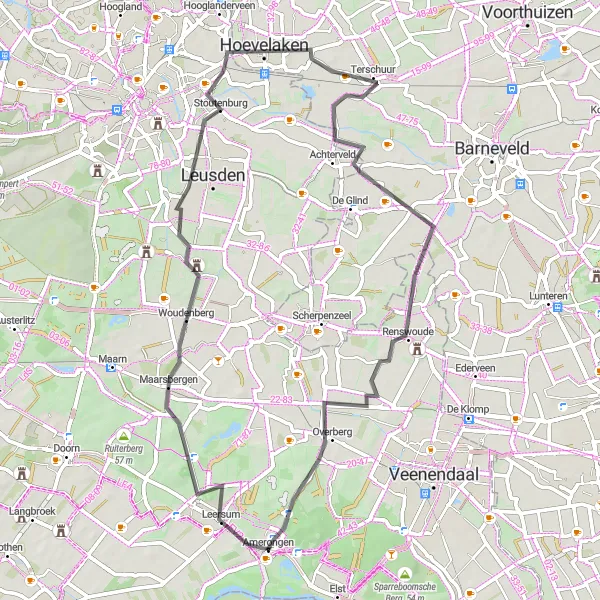 Map miniature of "Historic Road Adventure" cycling inspiration in Utrecht, Netherlands. Generated by Tarmacs.app cycling route planner