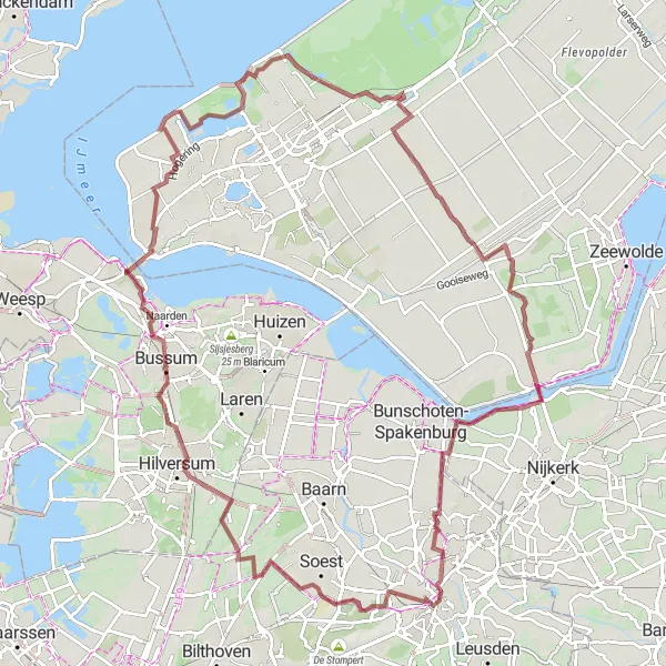 Miniatuurkaart van de fietsinspiratie "Gravelroute Birkhoven - Hoogland" in Utrecht, Netherlands. Gemaakt door de Tarmacs.app fietsrouteplanner