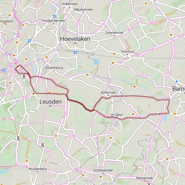 Miniatuurkaart van de fietsinspiratie "Snorrenhoef naar Randenbroek Gravelroute" in Utrecht, Netherlands. Gemaakt door de Tarmacs.app fietsrouteplanner