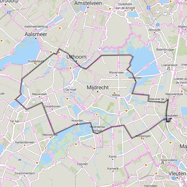 Map miniature of "Classic Dutch Ride" cycling inspiration in Utrecht, Netherlands. Generated by Tarmacs.app cycling route planner