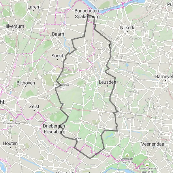 Map miniature of "Stoutenburg to De Stompert Road Adventure" cycling inspiration in Utrecht, Netherlands. Generated by Tarmacs.app cycling route planner