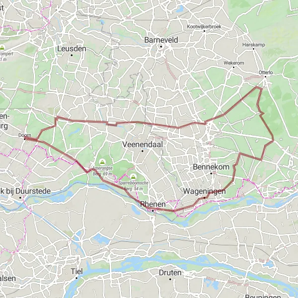 Map miniature of "Majestic Scenery and Challenging Climbs" cycling inspiration in Utrecht, Netherlands. Generated by Tarmacs.app cycling route planner