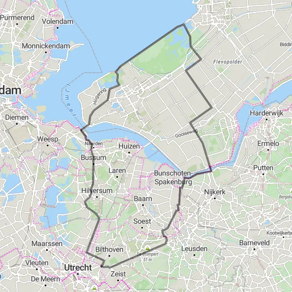 Map miniature of "Utrecht Nature Trail" cycling inspiration in Utrecht, Netherlands. Generated by Tarmacs.app cycling route planner