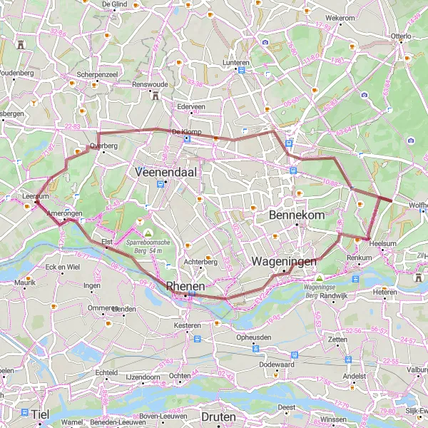 Miniatuurkaart van de fietsinspiratie "Gravelroute langs historische hoogtepunten" in Utrecht, Netherlands. Gemaakt door de Tarmacs.app fietsrouteplanner