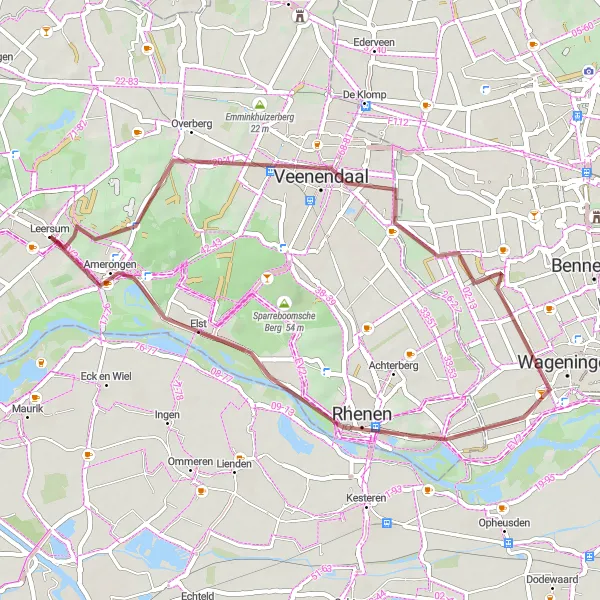 Map miniature of "Historical Ride" cycling inspiration in Utrecht, Netherlands. Generated by Tarmacs.app cycling route planner