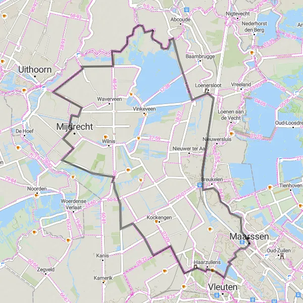 Miniatuurkaart van de fietsinspiratie "Wegrit door het landschap rond Maarssen" in Utrecht, Netherlands. Gemaakt door de Tarmacs.app fietsrouteplanner