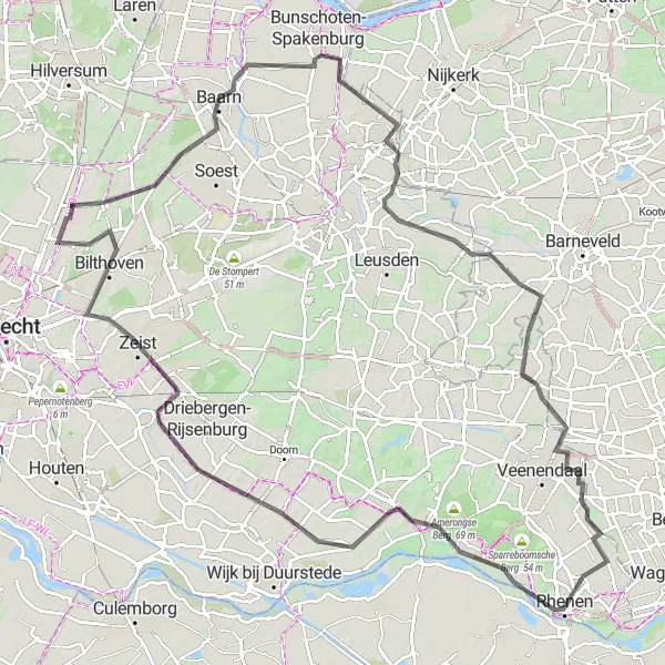 Miniatuurkaart van de fietsinspiratie "Historische tocht naar Renswoude" in Utrecht, Netherlands. Gemaakt door de Tarmacs.app fietsrouteplanner