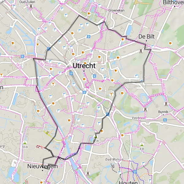 Miniatuurkaart van de fietsinspiratie "Korte fietstocht langs de highlights" in Utrecht, Netherlands. Gemaakt door de Tarmacs.app fietsrouteplanner