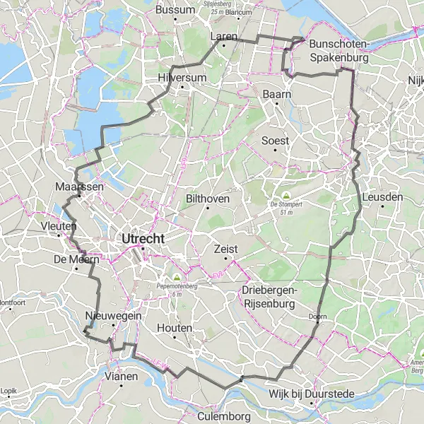 Map miniature of "Observatorium and Heksenweitje Route" cycling inspiration in Utrecht, Netherlands. Generated by Tarmacs.app cycling route planner