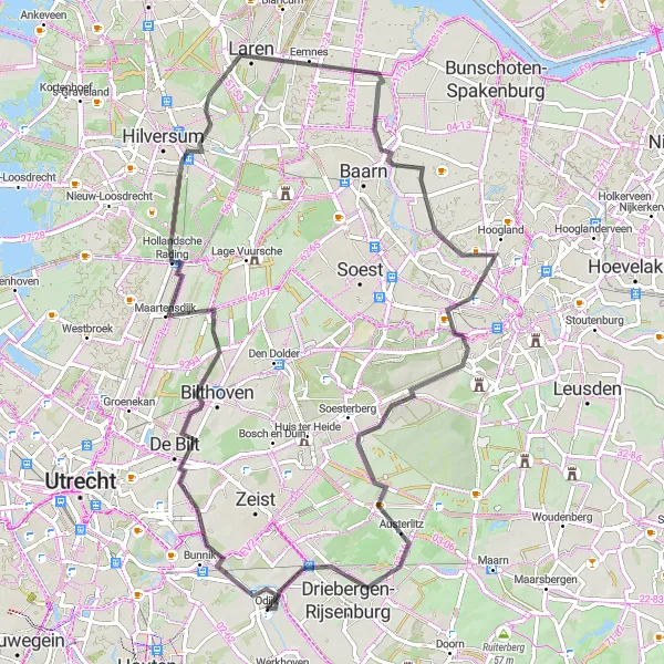 Map miniature of "Utrecht Loop" cycling inspiration in Utrecht, Netherlands. Generated by Tarmacs.app cycling route planner