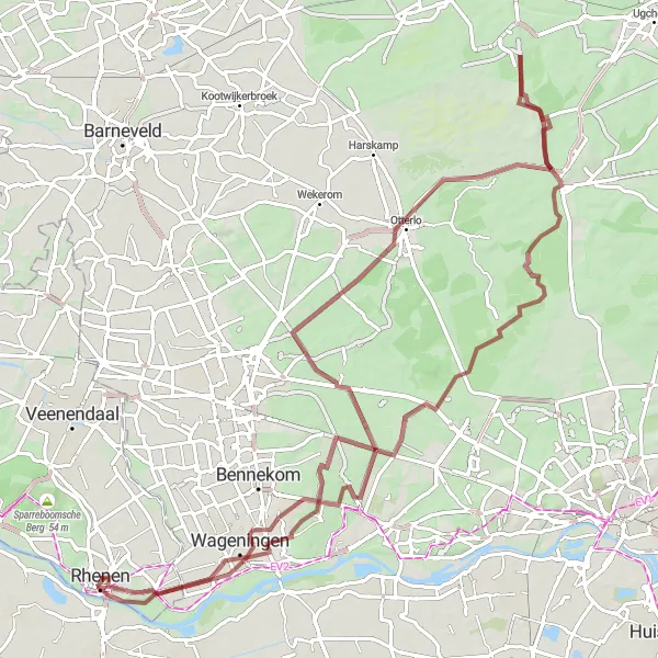 Map miniature of "Gravel Uphill Challenge" cycling inspiration in Utrecht, Netherlands. Generated by Tarmacs.app cycling route planner