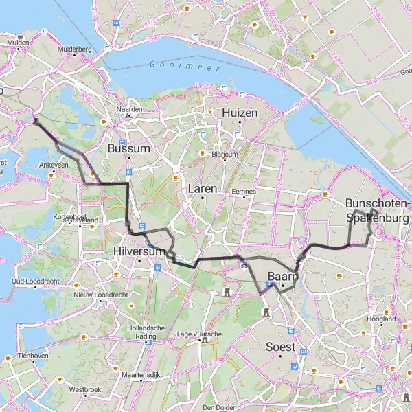 Miniatuurkaart van de fietsinspiratie "Rivieren en Polderlandschappen Rit" in Utrecht, Netherlands. Gemaakt door de Tarmacs.app fietsrouteplanner