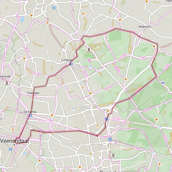 Map miniature of "Exploring Natural Beauty" cycling inspiration in Utrecht, Netherlands. Generated by Tarmacs.app cycling route planner