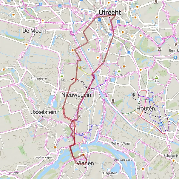 Map miniature of "Gravel Escape" cycling inspiration in Utrecht, Netherlands. Generated by Tarmacs.app cycling route planner