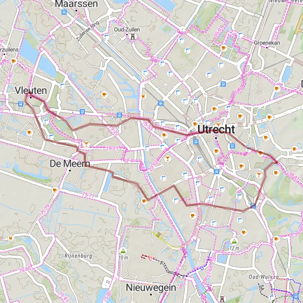 Map miniature of "The Gravel Escape" cycling inspiration in Utrecht, Netherlands. Generated by Tarmacs.app cycling route planner