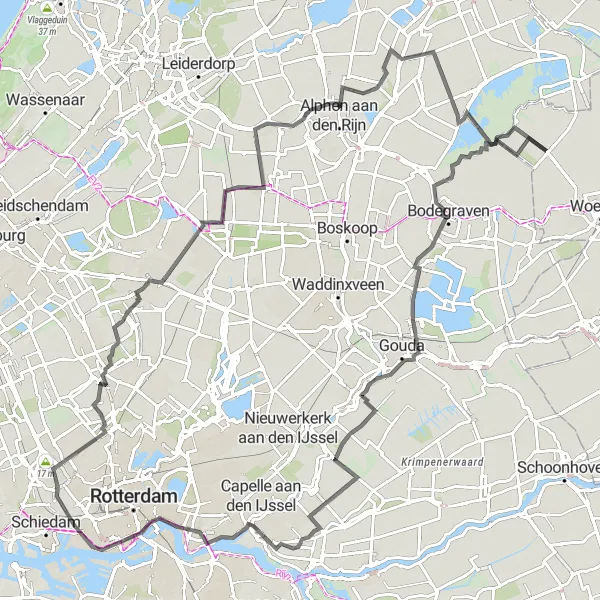 Miniatuurkaart van de fietsinspiratie "Molens en Stadsgezichten" in Utrecht, Netherlands. Gemaakt door de Tarmacs.app fietsrouteplanner
