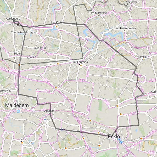 Map miniature of "Coastal Joy Ride" cycling inspiration in Zeeland, Netherlands. Generated by Tarmacs.app cycling route planner