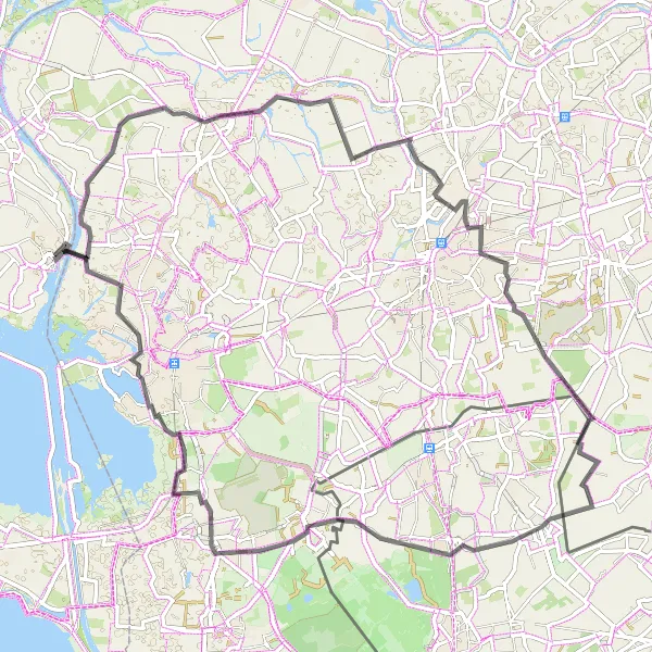 Miniatuurkaart van de fietsinspiratie "Tocht van Kruisland naar Tholen" in Zeeland, Netherlands. Gemaakt door de Tarmacs.app fietsrouteplanner