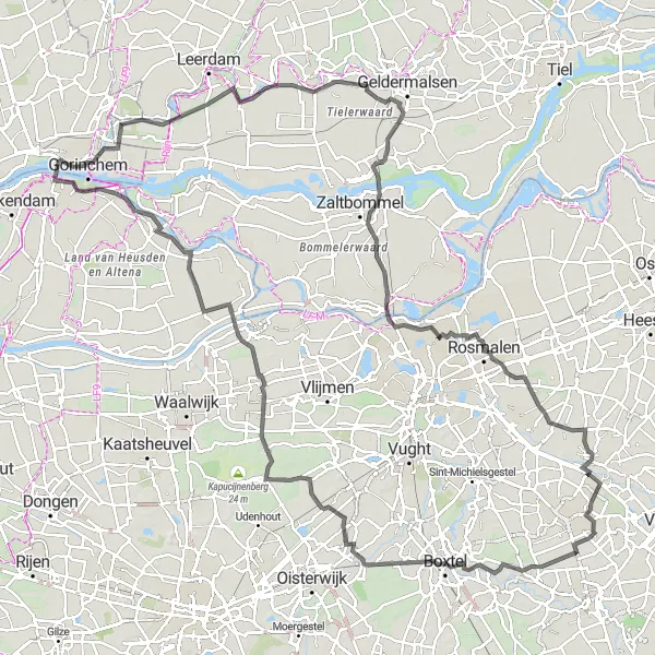 Map miniature of "Countryside Charm & Historic Landmarks" cycling inspiration in Zuid-Holland, Netherlands. Generated by Tarmacs.app cycling route planner