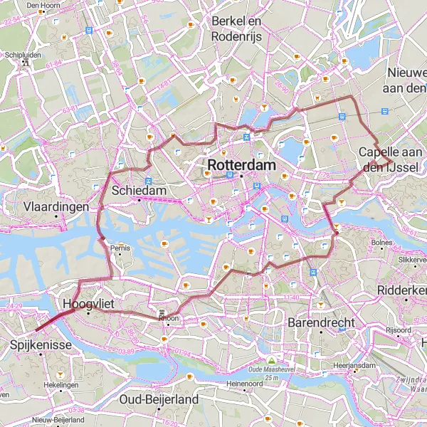 Map miniature of "Adventure Gravel Ride Through the Hometown" cycling inspiration in Zuid-Holland, Netherlands. Generated by Tarmacs.app cycling route planner