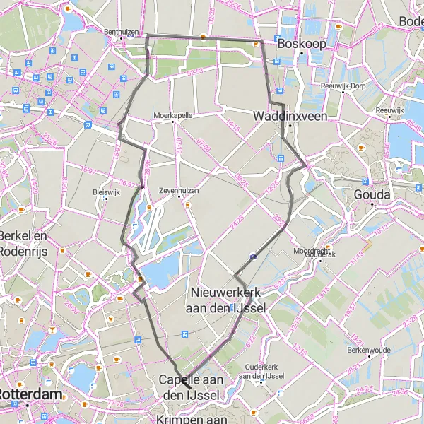 Map miniature of "Discover the Hidden Gems of Capelle aan den IJssel" cycling inspiration in Zuid-Holland, Netherlands. Generated by Tarmacs.app cycling route planner