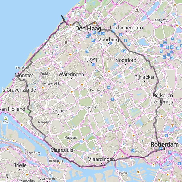 Miniatuurkaart van de fietsinspiratie "Fietstocht van Feijenoord naar Belvédère en Berkelen Rodenrijs" in Zuid-Holland, Netherlands. Gemaakt door de Tarmacs.app fietsrouteplanner