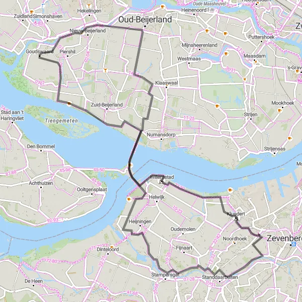 Miniatuurkaart van de fietsinspiratie "Historische tour naar Klundert" in Zuid-Holland, Netherlands. Gemaakt door de Tarmacs.app fietsrouteplanner