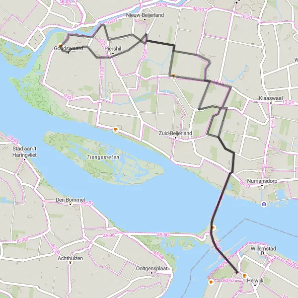 Map miniature of "The Algaatweg Adventure" cycling inspiration in Zuid-Holland, Netherlands. Generated by Tarmacs.app cycling route planner