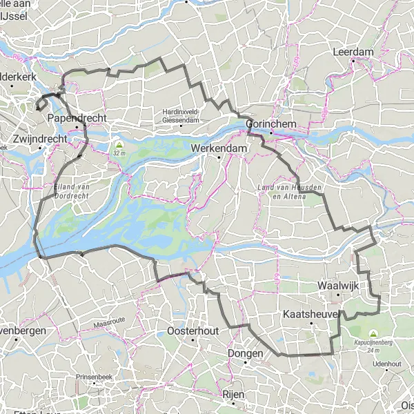 Map miniature of "Exploring Zuid-Holland's Countryside" cycling inspiration in Zuid-Holland, Netherlands. Generated by Tarmacs.app cycling route planner