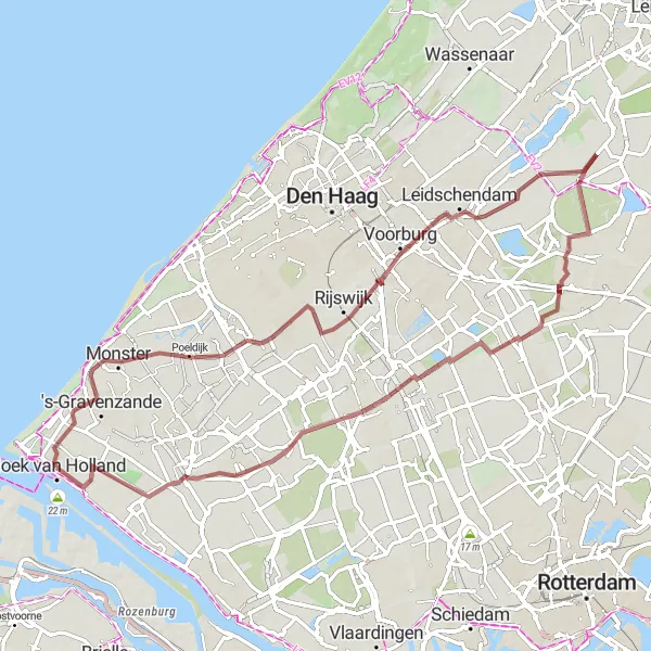 Miniatuurkaart van de fietsinspiratie "Scenic Gravelroute naar Westerlee" in Zuid-Holland, Netherlands. Gemaakt door de Tarmacs.app fietsrouteplanner