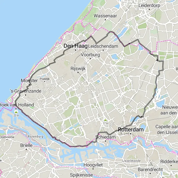 Miniatuurkaart van de fietsinspiratie "Polder Paradise Route" in Zuid-Holland, Netherlands. Gemaakt door de Tarmacs.app fietsrouteplanner