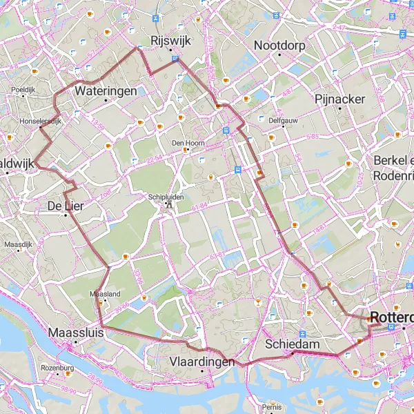 Miniatuurkaart van de fietsinspiratie "Avontuurlijke Fietstocht langs de Zweth" in Zuid-Holland, Netherlands. Gemaakt door de Tarmacs.app fietsrouteplanner