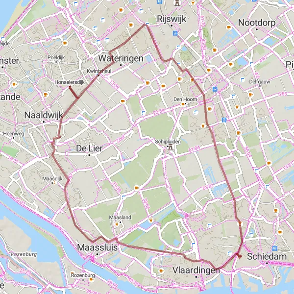 Map miniature of "Honselersdijk - Westerlee Countryside Tour" cycling inspiration in Zuid-Holland, Netherlands. Generated by Tarmacs.app cycling route planner