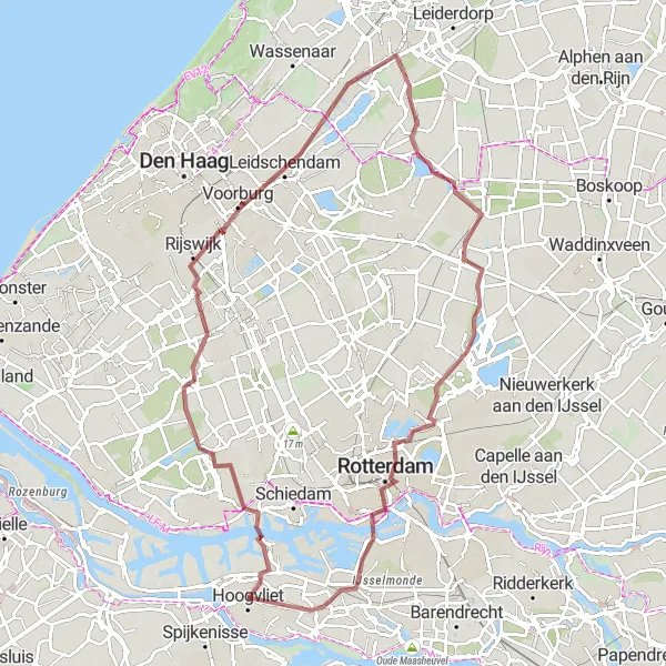 Map miniature of "Gravel Adventure Loop" cycling inspiration in Zuid-Holland, Netherlands. Generated by Tarmacs.app cycling route planner