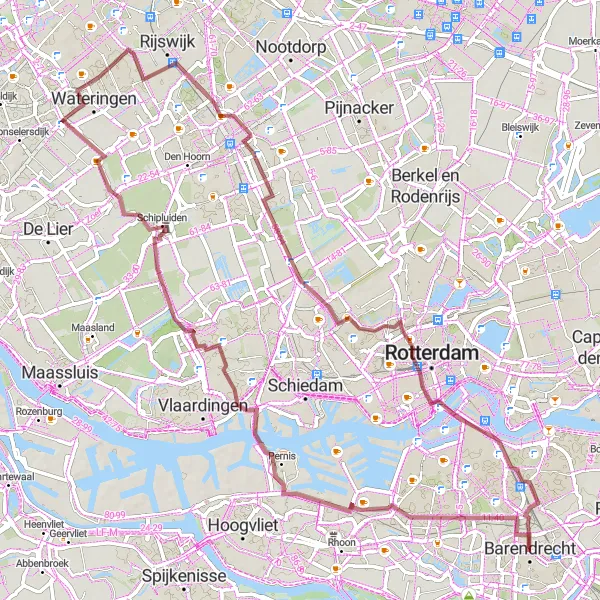 Miniatuurkaart van de fietsinspiratie "Panoramische gravelroute in Zuid-Holland" in Zuid-Holland, Netherlands. Gemaakt door de Tarmacs.app fietsrouteplanner