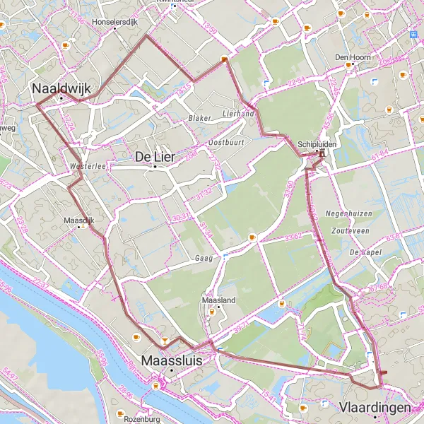 Miniatuurkaart van de fietsinspiratie "Korte Gravelroute via Ter Lucht" in Zuid-Holland, Netherlands. Gemaakt door de Tarmacs.app fietsrouteplanner