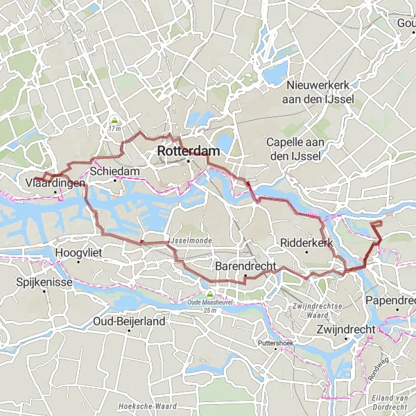 Map miniature of "Gravel Adventure in Zuid-Holland" cycling inspiration in Zuid-Holland, Netherlands. Generated by Tarmacs.app cycling route planner