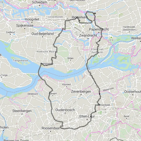 Miniatuurkaart van de fietsinspiratie "Historische route dwars door Zuid-Holland" in Zuid-Holland, Netherlands. Gemaakt door de Tarmacs.app fietsrouteplanner