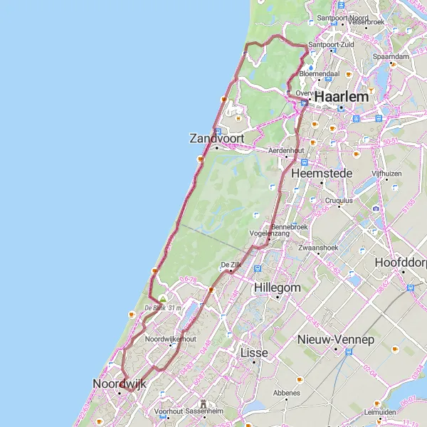 Map miniature of "Discover the Countryside by Gravel" cycling inspiration in Zuid-Holland, Netherlands. Generated by Tarmacs.app cycling route planner