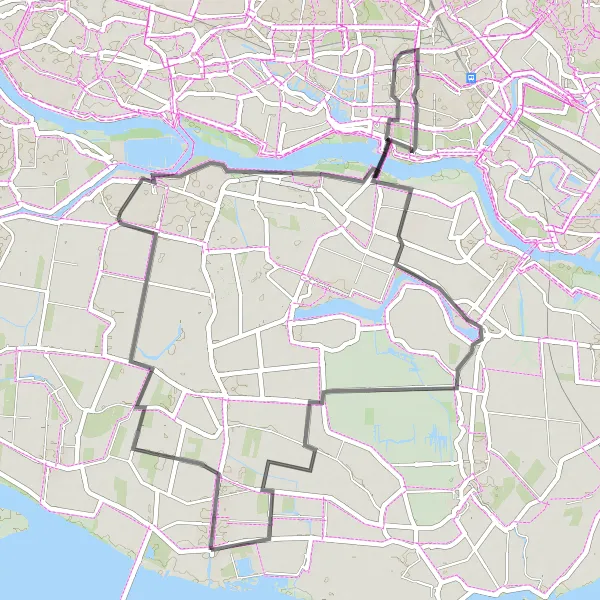 Map miniature of "Numansdorp to Middelsluis" cycling inspiration in Zuid-Holland, Netherlands. Generated by Tarmacs.app cycling route planner