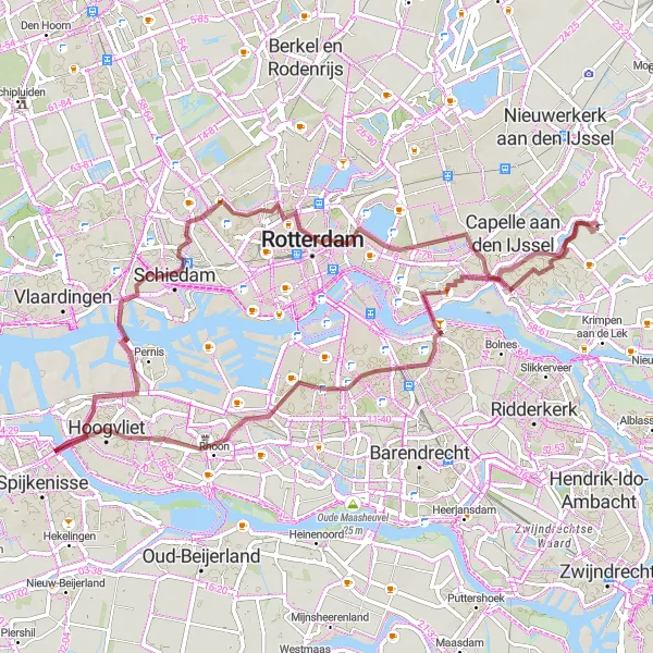 Miniatuurkaart van de fietsinspiratie "Panoramisch uitzicht en natuurlijke omgeving" in Zuid-Holland, Netherlands. Gemaakt door de Tarmacs.app fietsrouteplanner