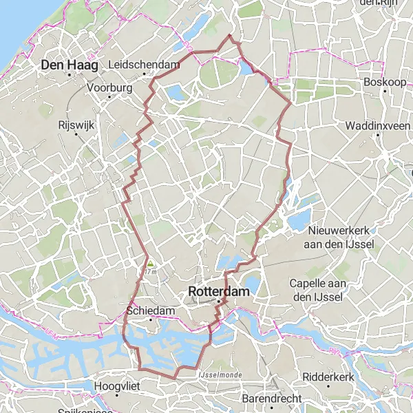 Map miniature of "Discover Pernis on Gravel" cycling inspiration in Zuid-Holland, Netherlands. Generated by Tarmacs.app cycling route planner