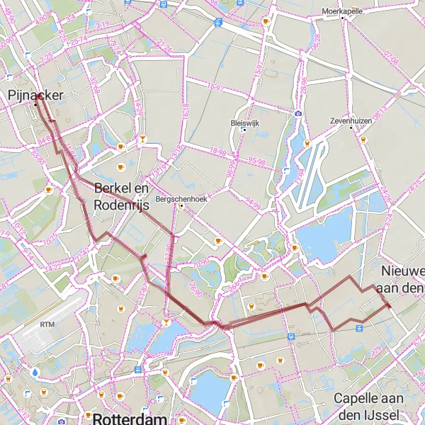 Map miniature of "Discover the Green Heart of Zuid-Holland" cycling inspiration in Zuid-Holland, Netherlands. Generated by Tarmacs.app cycling route planner