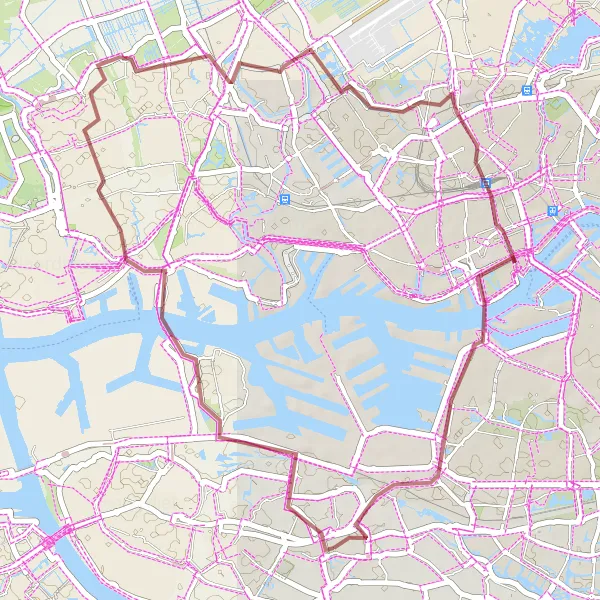 Map miniature of "Rhoon Castle and Euromast Gravel Ride" cycling inspiration in Zuid-Holland, Netherlands. Generated by Tarmacs.app cycling route planner