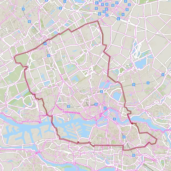 Map miniature of "Gravel Adventure" cycling inspiration in Zuid-Holland, Netherlands. Generated by Tarmacs.app cycling route planner